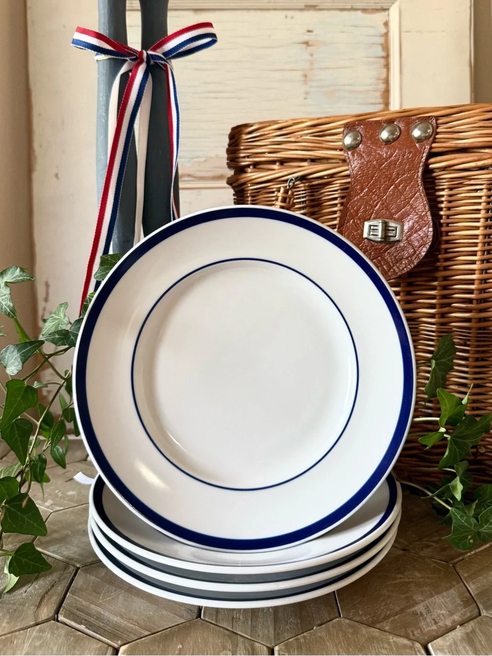 Set of 4 - Williams-Sonoma BRASSERIE BLUE 9